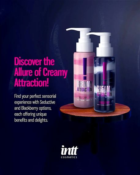 Крем-гель для тела с соблазнительным ароматом Intt Creamy Attraction Seduction! для поцелуев, 100 мл Sex Aura | Зображення 3