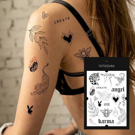 Тату тимчасове в наборі Брутальний Tattooshka LB-147 Різнокольоровий shop (4825800010228) | Зображення 1