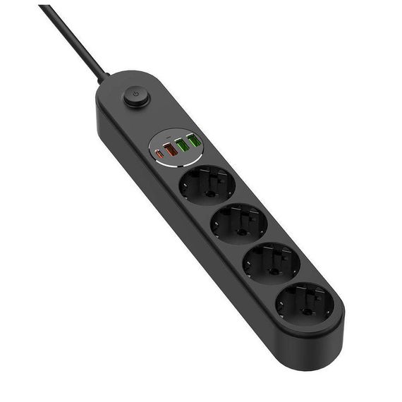 Мережевий фільтр живлення ColorWay CW-CHE44PDB, 4 розетки/4USB 2M (CW-CHE44PDB) | Зображення 2