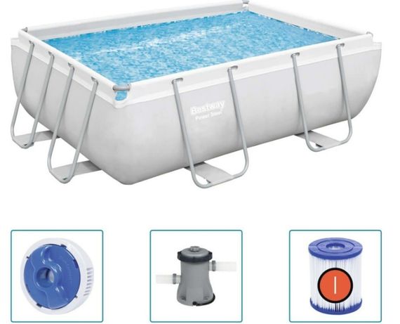 Басейн каркасний прямокутний 4 в 1 Bestway 56629 282 x 196 x 84 см (DM-56629) | Зображення 1