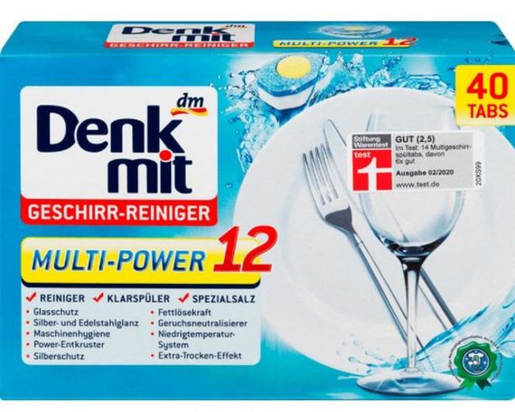 Таблетки для посудомийної машини Denkmit Geschirr-Reiniger Milti-Power 4066447413762 40 шт