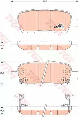 Колодки задні гальмівні NISSAN, TRW (GDB3507) (440608H385) | Зображення 3