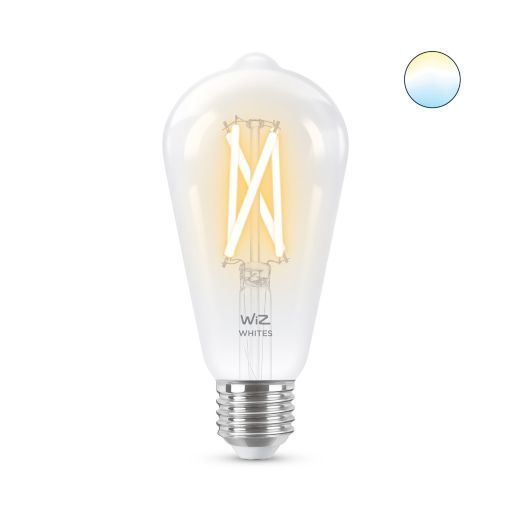 Лампа розумна WiZ  E27, 7W, 60W, 806Lm, ST64 2700-6500K філаментна Wi-Fi (929003018601) | Зображення 1
