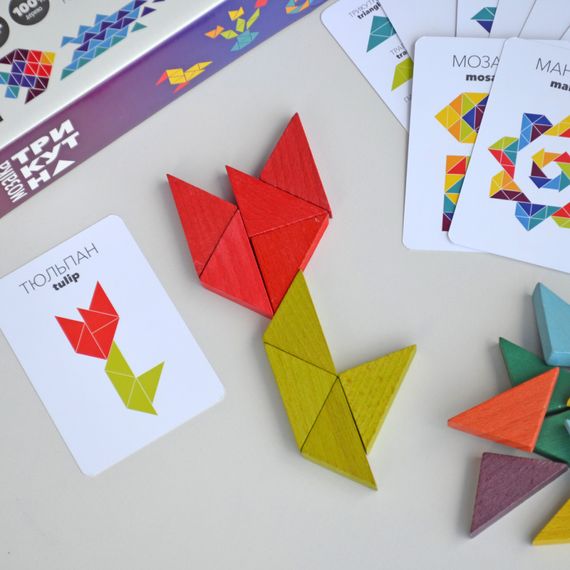 Дерев'яна гра "Трикутна мозаїка" Kupik 900194, 64 деталі | Зображення 5