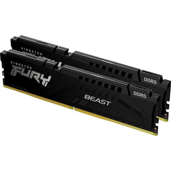 Модуль пам'яті для комп'ютера DDR5 16GB (2x8GB) 5200 MHz FURY Beast Black Kingston Fury (ex.HyperX) (KF552C40BBK2-16) | Зображення 1