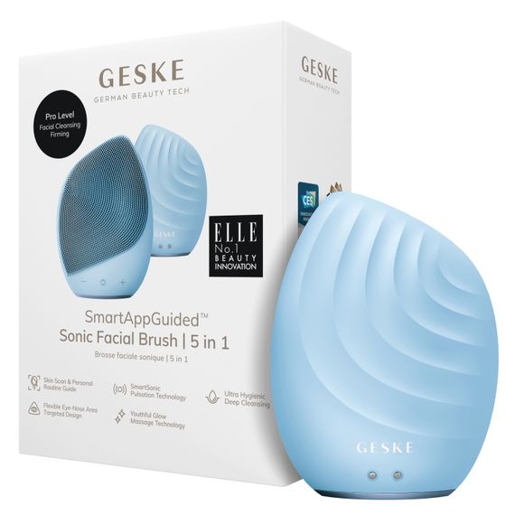 Електронна ультразвукова щітка для обличчя GESKE Sonic Facial Brush 5в1 aquamarine