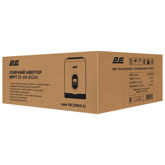 Інвертор 2E сонячний автономний VM-3K24H 3000VA/2700W, 24V, Hi-Voltage MPPT (2E-VM-3K24H) | Зображення 7