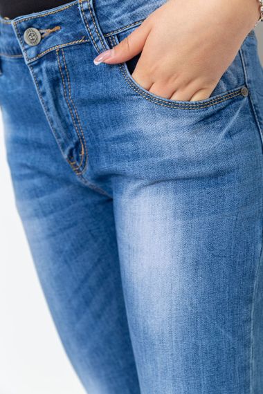 Джинси жіночі з потертостями, колір синій, 244RS10 | Зображення 4