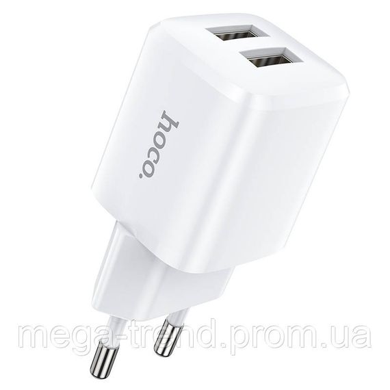 Адаптер мережевий Hoco Briar dual port charger N8 |2USB, 2.4A| (Safety Certified) | Зображення 3