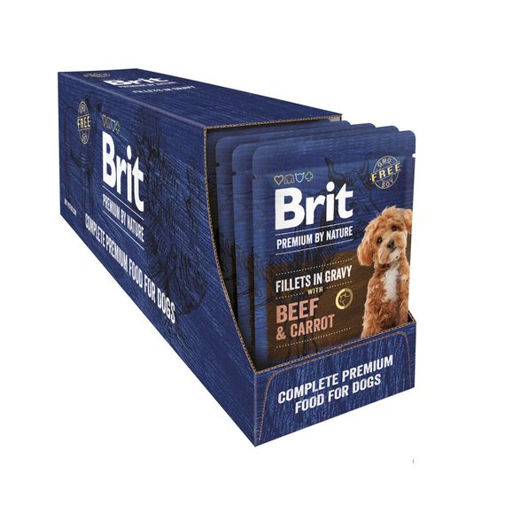 Корм вологий Brit Premium Fillets in Gravy Beef & Carrot для собак малих порід філе в соусі яловичина і морква 85 г | Зображення 2