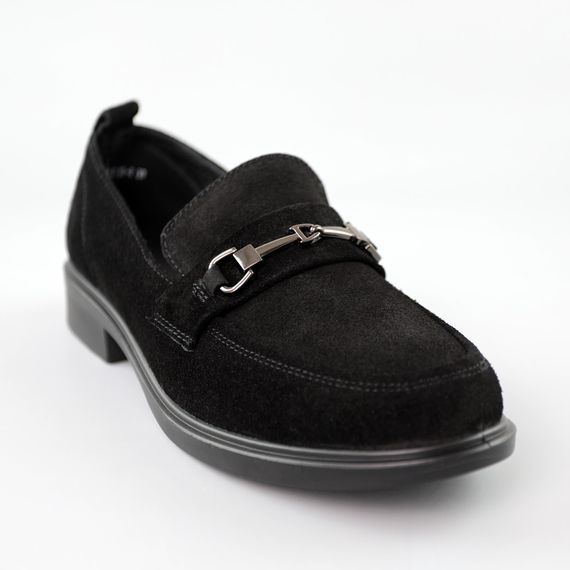 Лофери жіночі замшеві 591481 Чорні 37 38 39 40 41 42 | Зображення 1