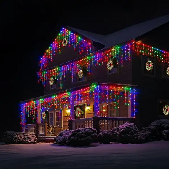 Уличная гирлянда Бахрома 50 м 600 LED белый провод Мультиколор 50MWML | Зображення 1
