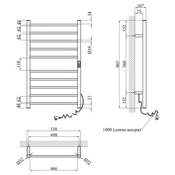 Сушарка для рушників електрична Kroner KRP Hitze-Stets GRP8753-10T (CV035349) | Зображення 1
