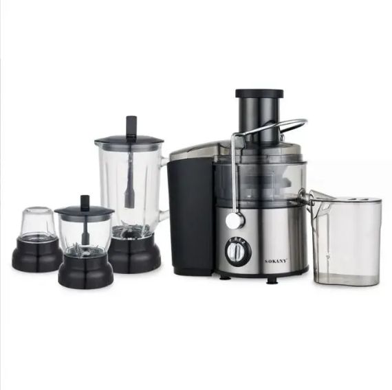 Кухонный комбайн, соковыжималка 4в1 SOKANY SK-4009/насадки из высококачественной нержавеющей стали/MULTIFUNCTIONAL/ножки-присоски/серебристый | Зображення 2