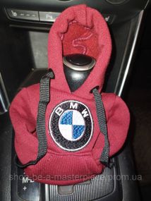 Чехол кофта Худи аксессуар на КПП Car Hoodie БМВ BMW бордовый  подарок автомобилисту 10070
