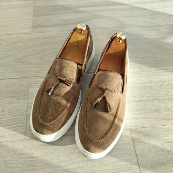 Мужские мокасины песочного цвета 45 размер | Зображення 4