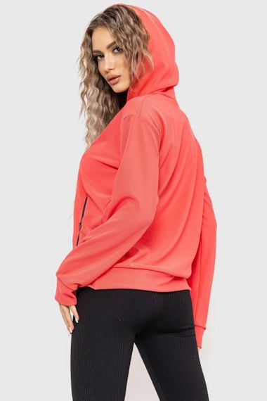 Худи женский с капюшоном  цвет коралловый 182R8030 | Зображення 3