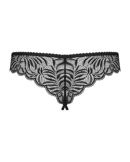 Мереживні танга з доступом Obsessive Contica crothchles thong S/M, чорні | Зображення 5