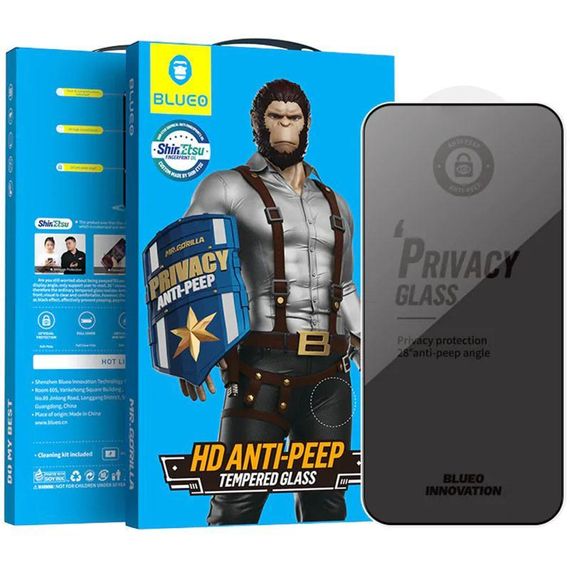Захисне 2.5D скло Blueo Full Cover Anti-Peep для Samsung Galaxy S26+ Чорний