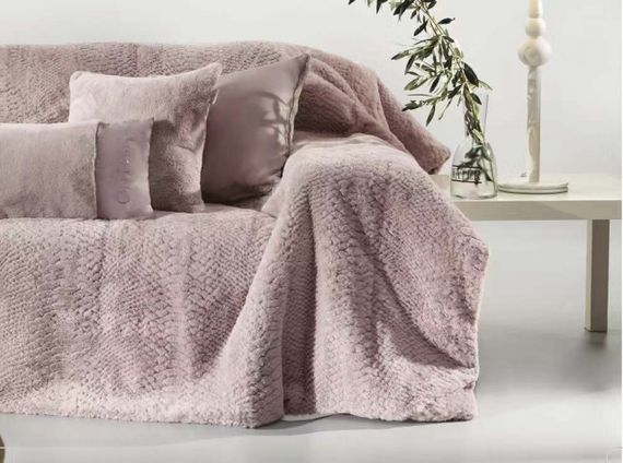 Покривало хутряне двотонніше Love You LUX Пудра 220 x 240 см | Зображення 2