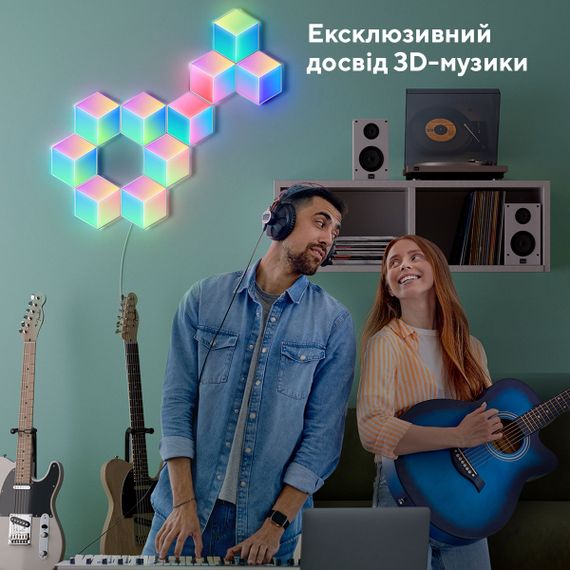 Набір настінних світильників Govee  H6066 Glide Hexa Pro LED Light Panels 10шт RGB Білий (H6066302) | Зображення 7