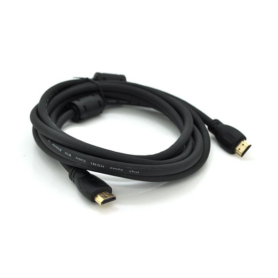 Кабель Ritar PL-HD347 HDMI-HDMI 19+1, Ultra HD 4Kx2K, 2160P, 0.8m, v2,0, OD-6.0mm, с фильтром, круглый Black, коннектор Gold,