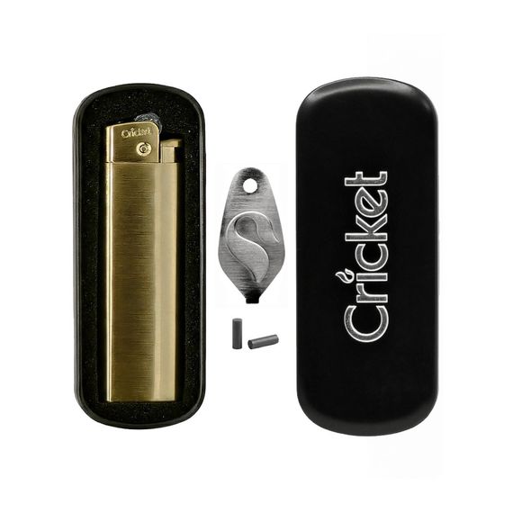 Cricket Deluxe Газова Турбо Запальничка Металева Золотиста | Зображення 1