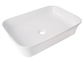 Раковина накладна Qtap Virgo N 560х380х130 мм, White, прямокутна, без донного клапана QT18116308W