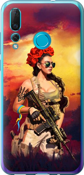 Чехол на Huawei Nova 4 Украинка с оружием "5316u-1632-17620"