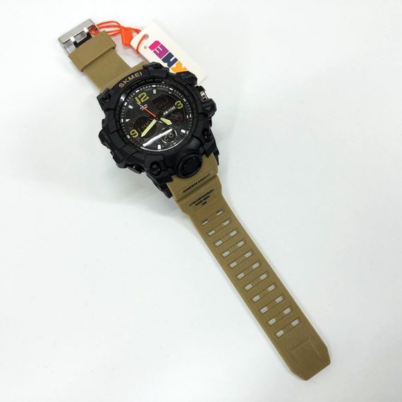 Годинник наручний чоловічий SKMEI 1155BKH KHAKI, водостійкий тактичний годинник, армійський годинник. Колір: хакі | Зображення 9