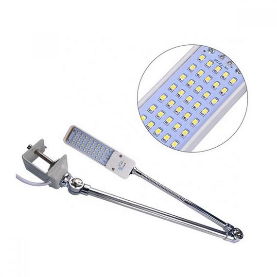 Светильник - лампа для промышленных швейных машин ZHT LED 98TS (7W) 40 диодов на струбцине, с вилкой (6514) | Зображення 1