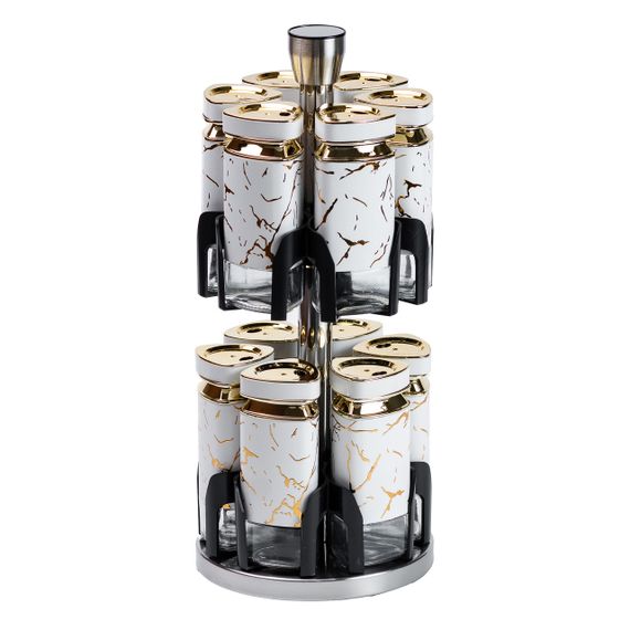 Набор для специй на подставке карусель12 баночек по 120 мл HP1333