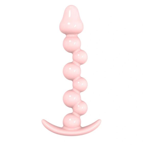 Анальна пробка MELEON Blossom Hue AP-02, гнучка кулькова пробка з TPE Sex Aura | Зображення 1