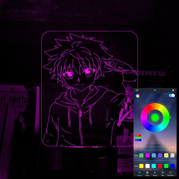 Акриловый светильник-ночник управление с телефона Киллуа Золдик tty-n000477