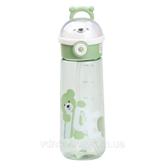 Бутылка для воды 620 мл с трубочкой Зеленая HP17300GR