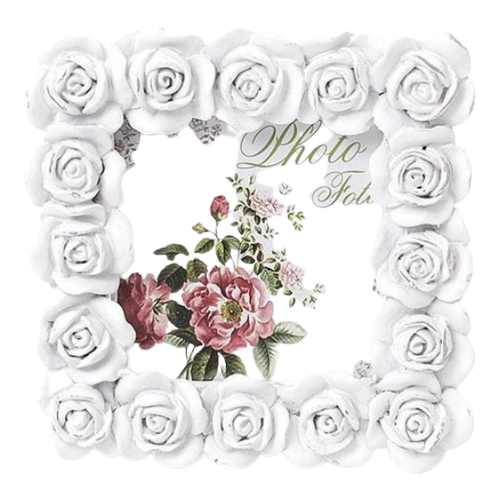 Рамка для фото искусственные камни Розы белый БОНА ДИ