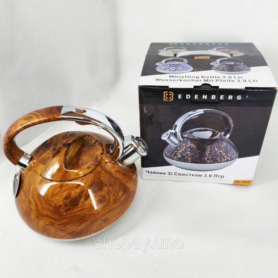 Чайник зі свистком Edenberg EB-1959 3л із капсульним дном Brown | Зображення 4