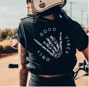 Футболка женская с принтом повседневная S Черная