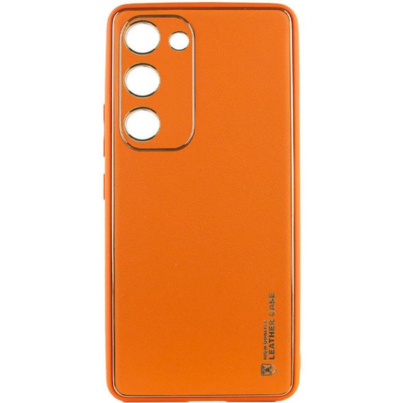 Шкіряний чохол Xshield для Samsung Galaxy S23 Червоний/Red Жовтогарячий/Apricot