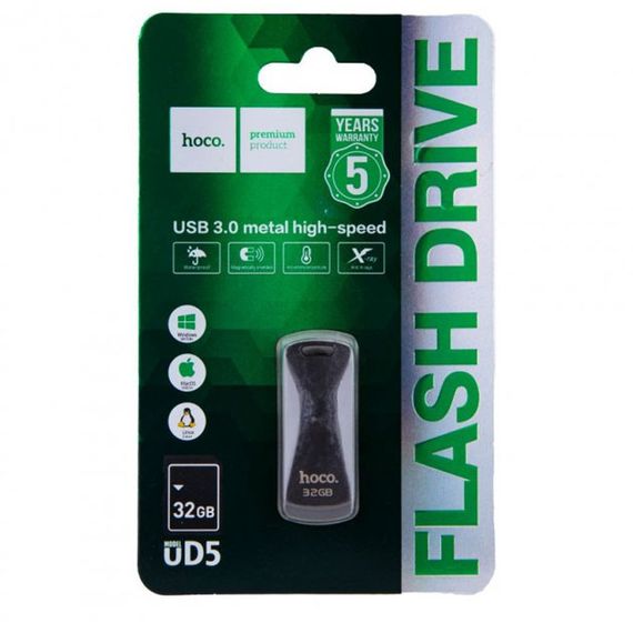 Флеш-накопитель Hoco UD5 USB 3.0 — 32GB Серый | Зображення 3