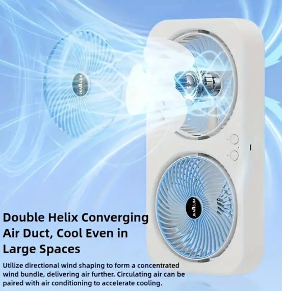 Компактный настольный вентилятор с двойным потоком воздуха и циркуляцией воздуха AND LY-879 | Зображення 6