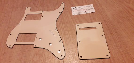 Пикгард бекплейт для электогитары HH Fender Stratocaster ST China бежевый на АМЕРИКУ | Зображення 2