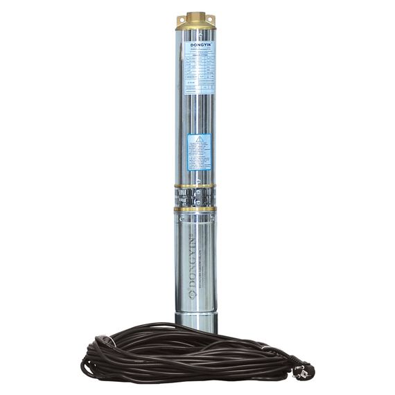 Насос відцентровий свердловинний DONGYIN 4SDM6/7 0.75кВт H 51(33)м Q 140(100)л/хв Ø102мм (кабель 25м) (777492)