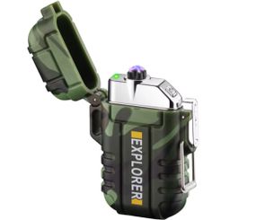 Электроимпульсная USB зажигалка Explorer FR171, две дуги в водонепроницаемом корпусе - Camouflage
