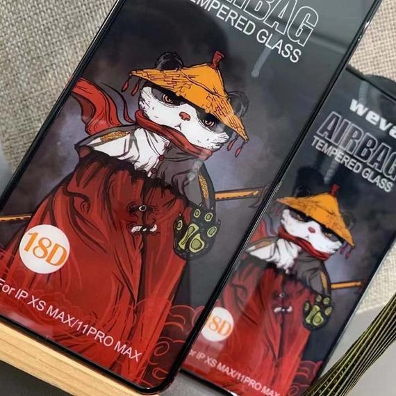 Захисне 2.5D скло Weva AirBag (тех.пак) для Apple iPhone 11 Pro Max / XS Max (6.5") Чорний | Зображення 2