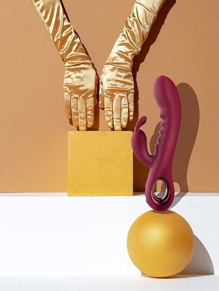 Вібратор кролик рельєфний Dream Toys Glam Rabbit Vibe, червоний Sex Aura | Зображення 4