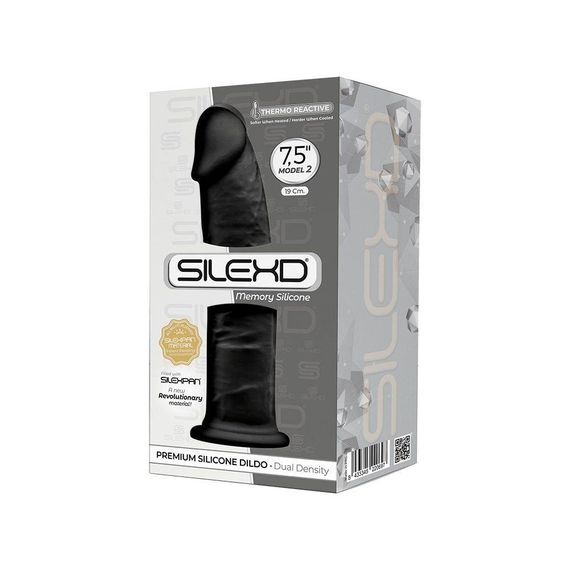 Фалоімітатор SilexD Henry Black (MODEL 2 size 7.5in), двошаровий, силікон + Silexpan, діаметр 4,8 см Sex Aura | Зображення 3