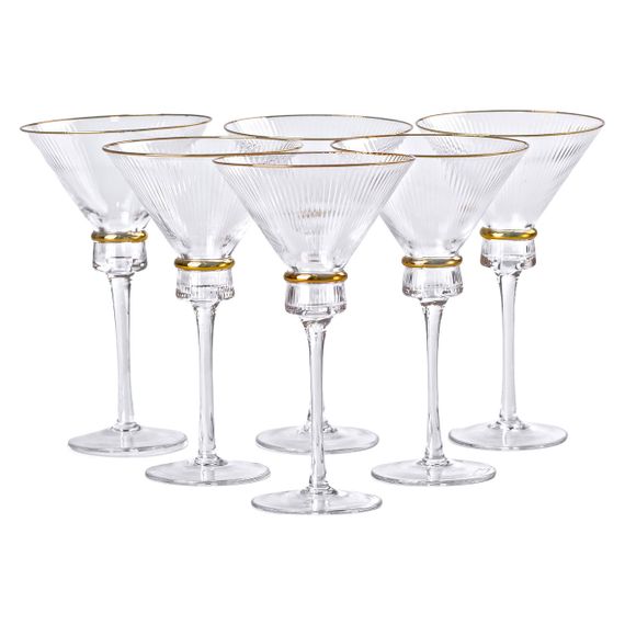 Набір із шести бокалів для мартіні об'ємом 300 мл (висока ніжка) HP-16-6