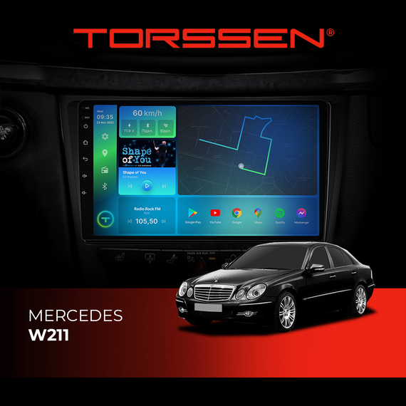 Штатна магнітола Torssen Mercedes W211 F9432 4G Carplay DSP