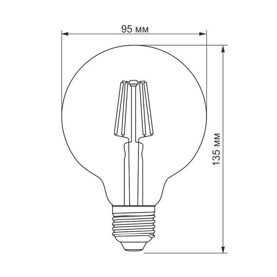 Світлодіодна лампа TITANUM  Filament G95 6W E27 2200K бронза | Зображення 2